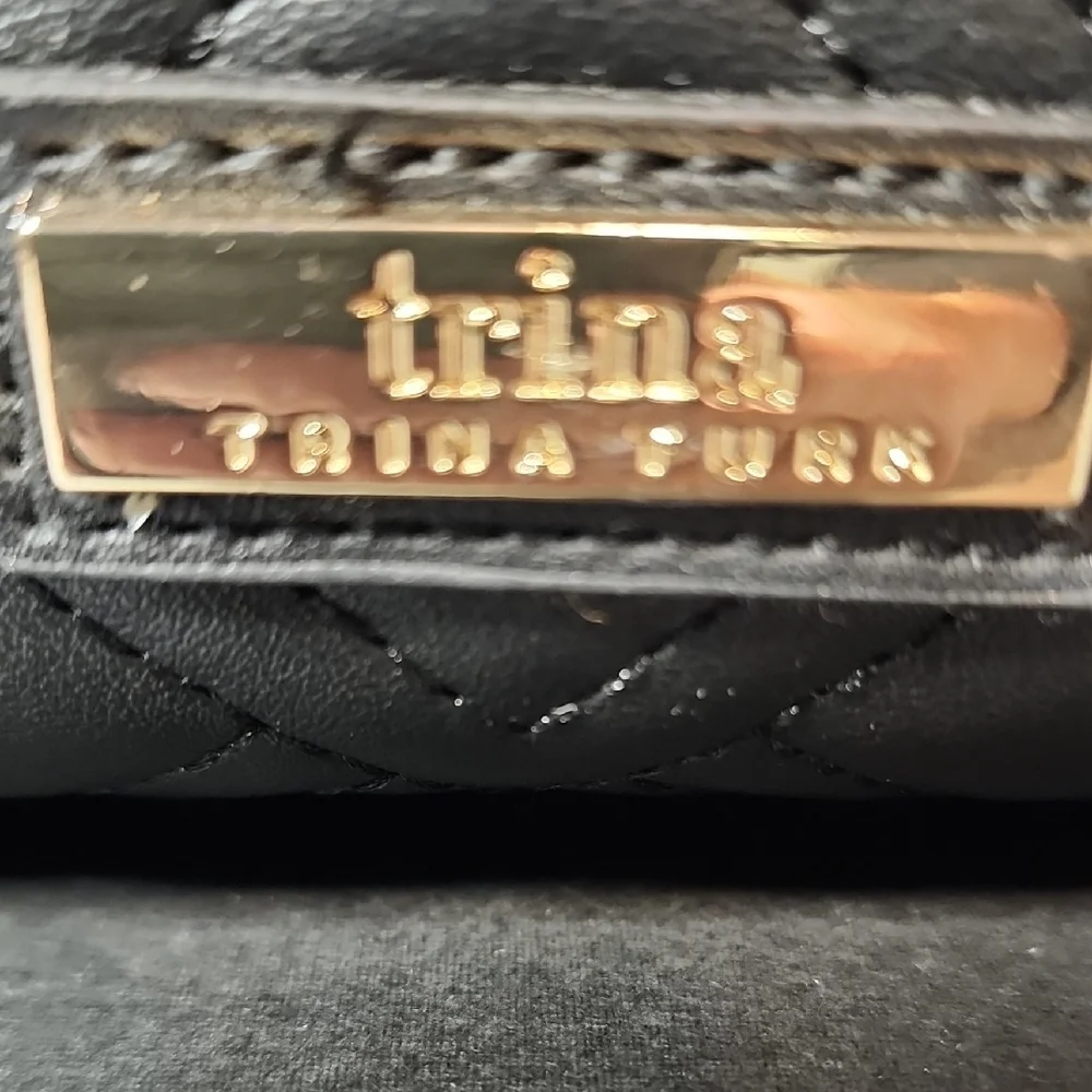 Trina Turk Black Quilted Cosmetic Bag